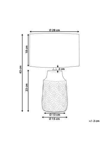 Beliani Tischleuchten BALAO in Gelb/Weiß - (W) 28 x (H) 43 x (L) 28 cm