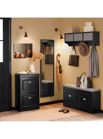 SoBuy Schuhkipper in Schwarz - (B)53 x (H)82 x (T)24cm