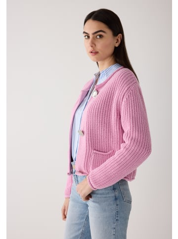 More & More kurze Rippstrickjacke in rosy