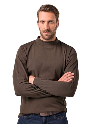 JP1880 Kurzarm T-Shirt in dunkelbraun