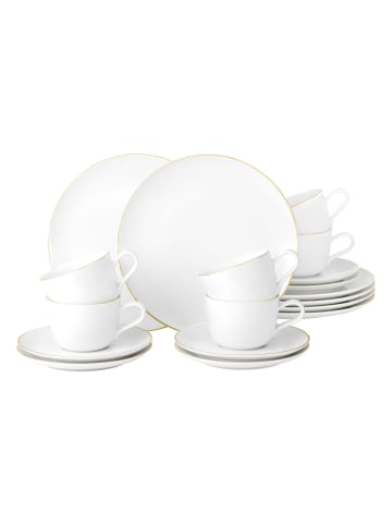 Seltmann Weiden 18er Set Kaffeeservice Liberty Goldrand in weiß-gold