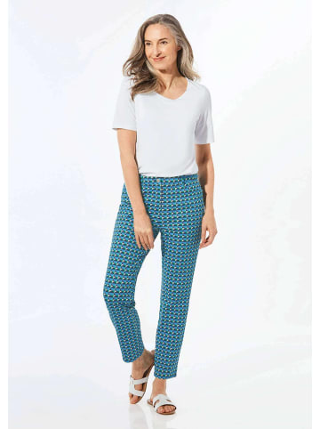 GOLDNER Kurzgröße:  Druckhose Druckhose mit Minimaldessin in marine / gemustert