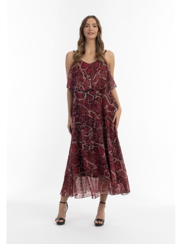 faina Maxikleid Mit Schlangenprint in Rot Schlange