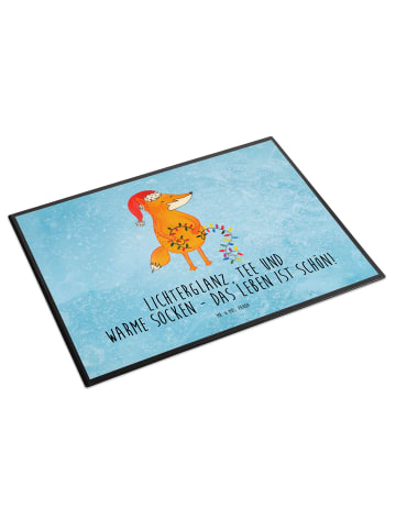 Mr. & Mrs. Panda schreibmatte Fuchs Weihnachten mit Spruch in Eisblau