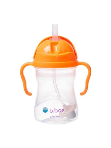 B. Box Trinkflasche Kinder 240 ml mit Strohhalm und Griffen - Ab 6 Monate in Orange