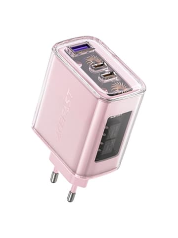 Acefast Acefast Ladegerät GaN 65W 3 Ports 1xUSB 2xUSB-C rosa A45