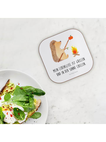 Mr. & Mrs. Panda Untersetzer Tasse Igel Grillen mit Spruch in Weiß