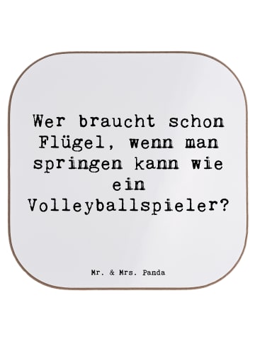 Mr. & Mrs. Panda Coaster Spruch Volleyball Sprung mit Spruch in Weiß
