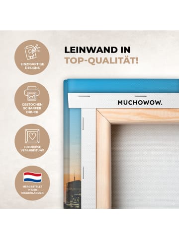 MuchoWow Leinwand bilder Erleuchtete Stadt (BxH)
