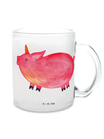 Mr. & Mrs. Panda Trinkglas Einhorn Schwein ohne Spruch in Transparent
