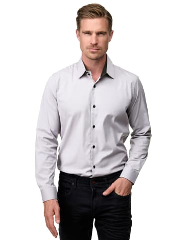 Rusty Neal Business Hemd Slim Fit Premium Cotton-Stretch in Hell Grau