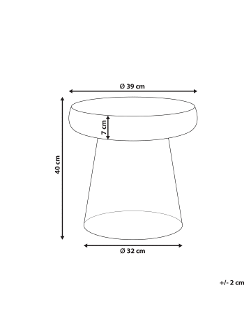 Beliani Beistelltisch CALDERA in Grau - (W) 39 x (H) 40 x (L) 39 cm
