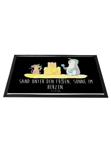 Mr. & Mrs. Panda Outdoor-Matte Sommer Meer Strand mit Spruch in Schwarz