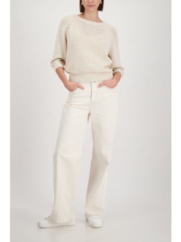 monari Pullover mit U-Boot-Ausschnitt und ¾-Ärmeln in Champagne Beige