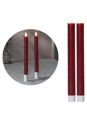 Novaliv Novaliv Stabkerzen LED mit Timer Rot 2er Indoor mit 6 Stunden Timer - in Rot