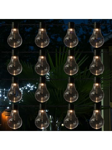 MARELIDA LED Party Lichterkette mit 16 Glühbirnen für Garten L: 4,5m