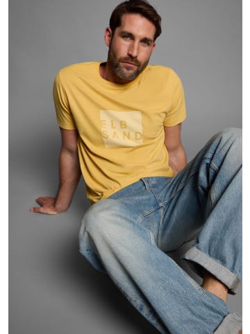 ELBSAND T-Shirt Timu in Mineral Yellow Melange