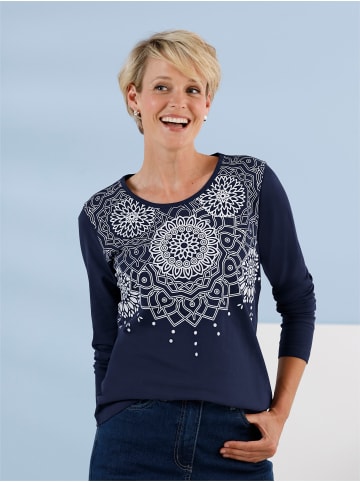 Sieh an! Langarm-Shirt in marine-ecru-bedruckt