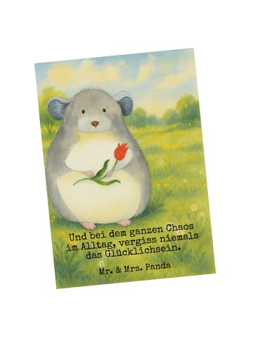 Mr. & Mrs. Panda Grußkarte Chinchilla Blume Design mit Spruch in Weiß