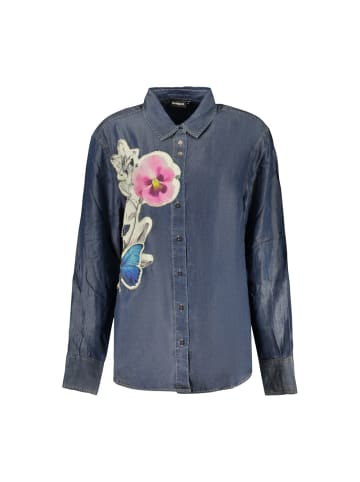 Blau Lyocell Damen Hemd
