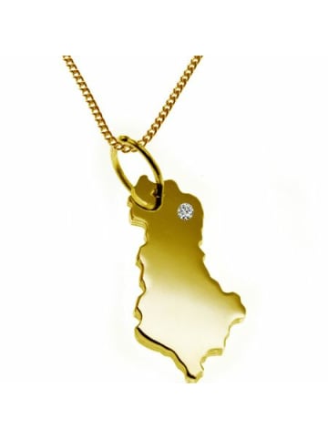 Schmuckador 50cm Kette + Albanien mit Brillant 585 Gold in gold