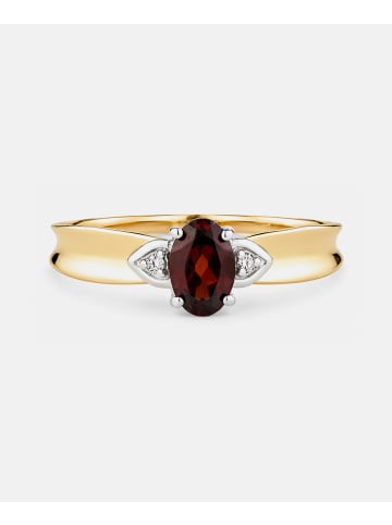 Diamant L'éternel Ring, mit Granat, 375 Gelbgold