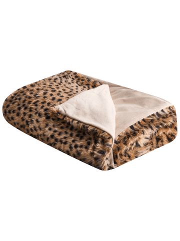 Beliani Tagesdecke KUDELI in Braun/Schwarz/Beige - (W) 150 x (H) 1 x (L) 200 cm