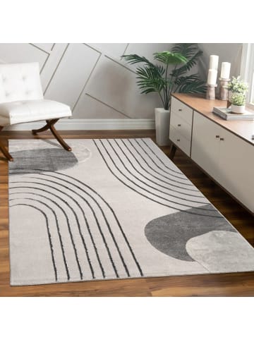 KADIMA DESIGN Teppich Kurzflor Abstrakt Wohnzimmer in Grau