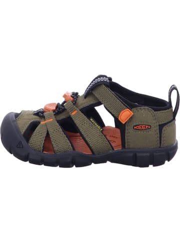 Keen Riemchensandalen SEACAMP II CNX in Dark Olive/Gold Flame