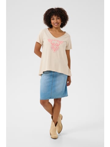 Cream T-shirt CRKomika A-shape in Porcelain Rose Boho Skull