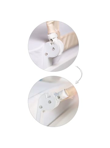 roba Bettschutzgitter Klipp-Klapp 102 cm beige klappbarer Rausfallschutz für Kinder