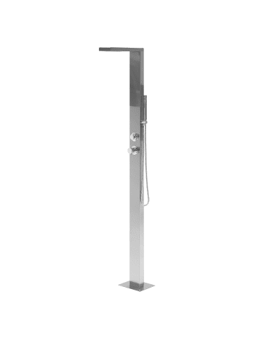 Beliani Gartendusche LOTZORAI in Silber - (W) 18 x (H) 210 x (L) 50 cm