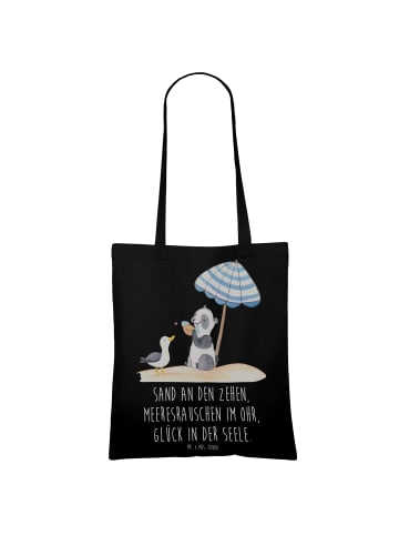 Mr. & Mrs. Panda Schultasche Sommer Meer Glück mit Spruch in Schwarz