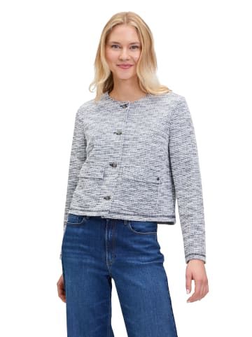 BETTY & CO Jerseyjacke langarm in Dunkelblau/Weiß