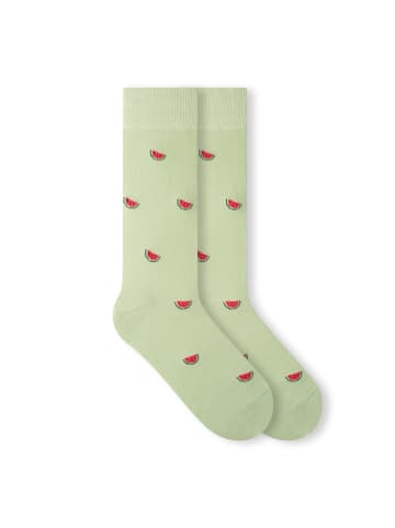 von Jungfeld Motivsocken FRUITY ICONS in Watermelon - Matcha Green