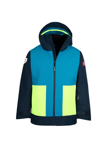 Trollkids Ski-Jacke "Rauland" in Vivid-Blau/Mitternachtsblau/Helles Limegrün