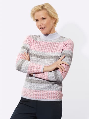 WITT WEIDEN Stehkragenpullover in hortensie-hellgrau-gemustert