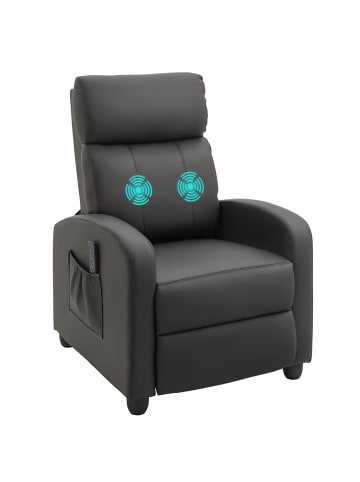 HOMCOM Massagesessel-68L x 88B x 98H cm-Braun