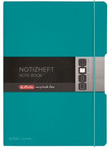 Herlitz Notizheft Flex PP A4 liniert/kariert Caribbean Turquoise 2x40 Blatt