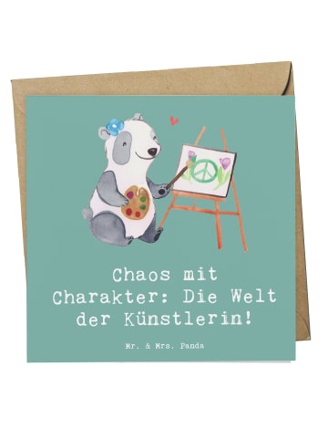 Mr. & Mrs. Panda Klappkarte Künstlerin Chaos mit Spruch in Meeresbrise
