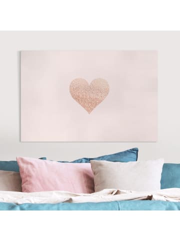 WALLART Leinwandbild - Glitzerndes herz in Rosa