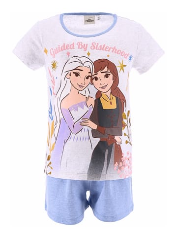 Disney Frozen Schlafanzug kurz Disney Frozen Elsa & Anna in Hellgrau