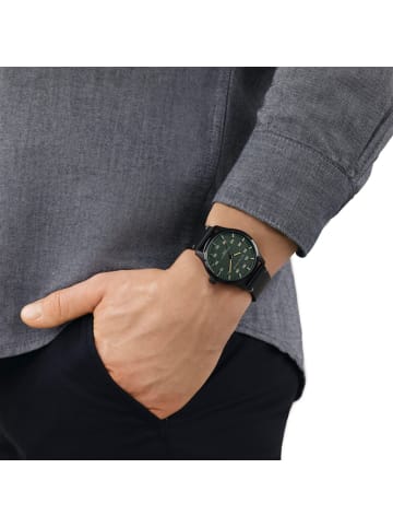 Tom Tailor Quarzuhr Edelstahl, IP schwarz in Schwarz