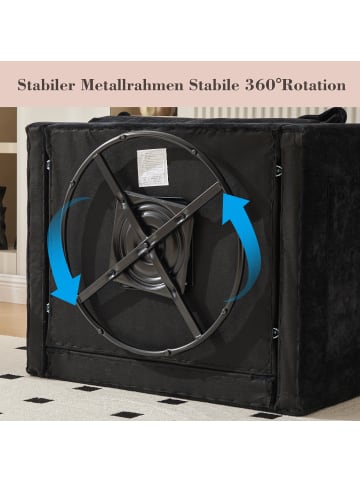 ABRIHOME Loungesessel in Schwarz 360° drehbar mit Armlehnen und Kissen   