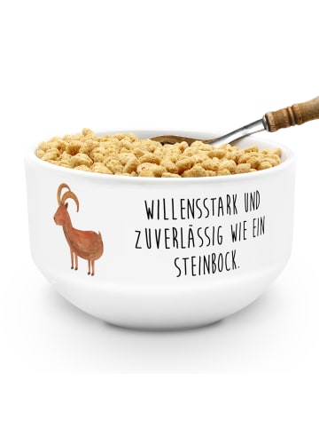 Mr. & Mrs. Panda Müslischale Sternzeichen Steinbock mit Spruch in Weiß
