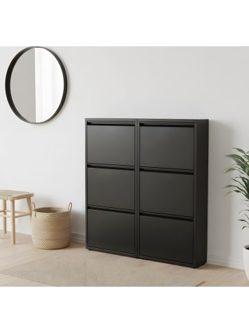 ebuy24 Schuhschrank Pisa Schwarz 100 x 16 cm