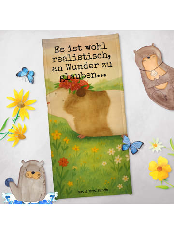 Mr. & Mrs. Panda Handtuch Meerschweinchen Weisheit Design mit Sp... in Weiß