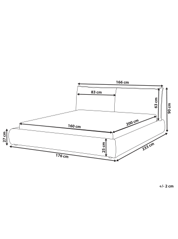 Beliani Doppelbett VINAY in Grün - (W) 176 x (H) 90 x (L) 233 cm