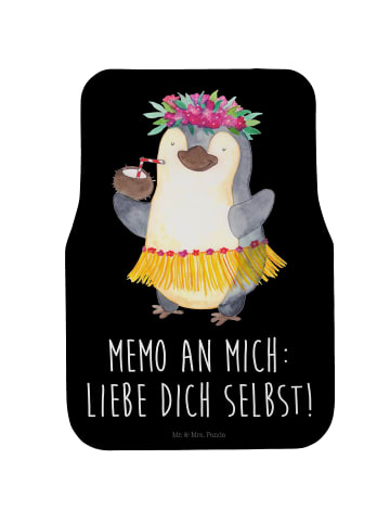 Mr. & Mrs. Panda Fahrer Autofußmatte Pinguin Kokosnuss mit Spruch in Schwarz