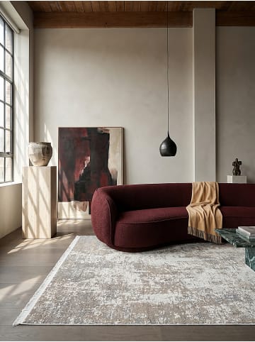 KADIMA DESIGN Läufer Vintage Kurzflor pflegeleicht Wohnzimmer Schlafzimmer in Greige